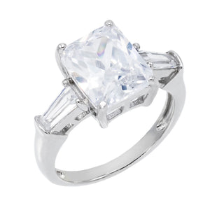 Silver / 8 CZ Rectangle Ring - Adina Eden's Jewels