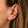  Triple CZ Baguette Stud Earring 14K - Adina Eden's Jewels