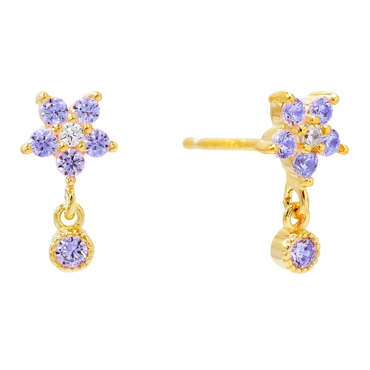 Lilac Pastel Flower Stud Earring - Adina Eden's Jewels