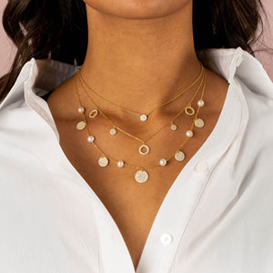  Round Pavé Disc Necklace - Adina Eden's Jewels