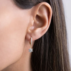  Flower Dangle Huggie Earring - Adina Eden's Jewels
