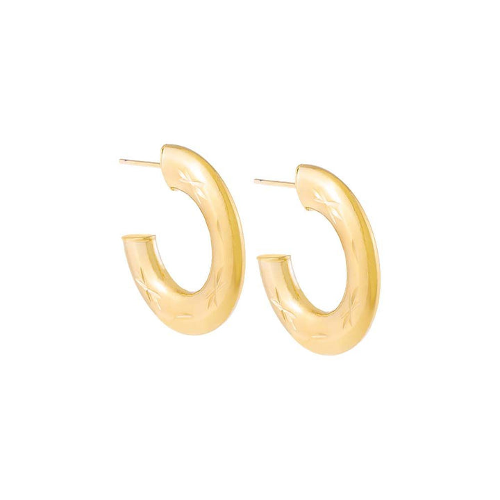 Gold Celestial Arch Hoop Earrings - Adina Eden's Jewels