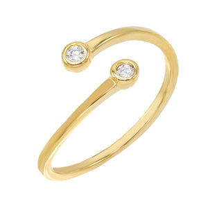 Gold / 8 Double Solitaire Ring - Adina Eden's Jewels