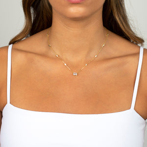  Colored Emerald X Marquise Bezel Station Necklace - Adina Eden's Jewels