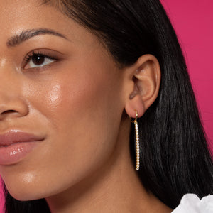  Thin Tennis Drop Huggie Earring - Adina Eden's Jewels