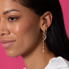  Bezel Chain Front Back Stud Earring - Adina Eden's Jewels