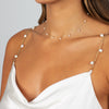  Multi Dangling Pearl Necklace 14K - Adina Eden's Jewels