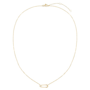 Diamond Safety Pin Necklace 14K - Adina Eden's Jewels