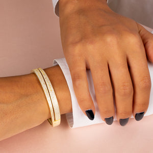  Double Wide Pave Bangle - Adina Eden's Jewels