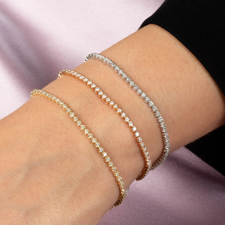 14k White Gold Diamond Tennis Bracelet - Bracelets - Jewelry