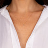  Diamond Double Bezel Drop Necklace 14K - Adina Eden's Jewels