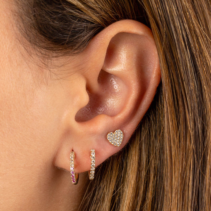  CZ Huggie Earring 14K - Adina Eden's Jewels