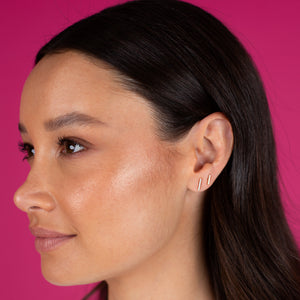  Tiny Diamond Bar Stud Earring 14K - Adina Eden's Jewels