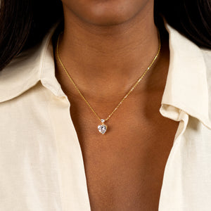 Double Heart CZ Necklace - Adina Eden's Jewels