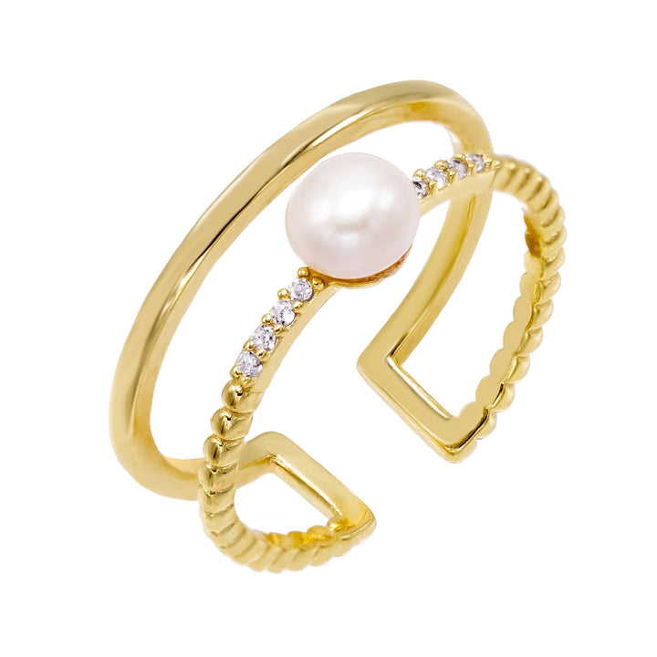 Pearl White Mini Pearl Ring - Adina Eden's Jewels