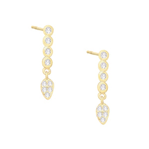 Gold Pavé Teardrop Stud Earring - Adina Eden's Jewels
