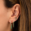  Diamond Star X Gemstones Chain Stud Earring 14K - Adina Eden's Jewels