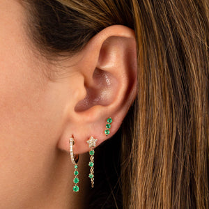  Emerald Bar Stud Earring 14K - Adina Eden's Jewels