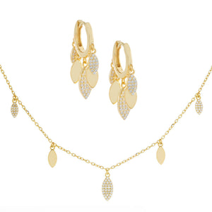 Gold Pavé X Solid Teardrop Combo Set - Adina Eden's Jewels