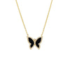 Onyx Pavé Gemstone Butterfly Necklace - Adina Eden's Jewels