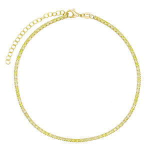 Apple Green Pastel Tennis Anklet - Adina Eden's Jewels