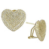 Gold Large Pavé Heart Earring - Adina Eden's Jewels