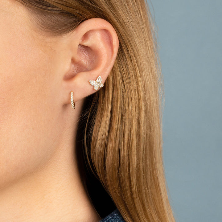  Micropavé CZ Huggie Earring - Adina Eden's Jewels