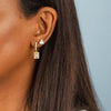  CZ Round X Baguette Stud Earring - Adina Eden's Jewels