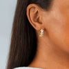  CZ Crystal Triple Flower Huggie Earring - Adina Eden's Jewels