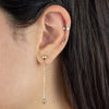  Box Chain Charm Drop Stud Earring 14K - Adina Eden's Jewels