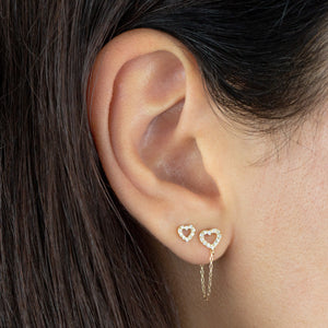  CZ Open Heart Earring Combo Set 14K - Adina Eden's Jewels