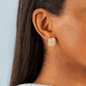  CZ Colored Illusion Stud Earring - Adina Eden's Jewels