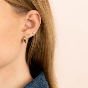  CZ Mini Heart Huggie Earring - Adina Eden's Jewels