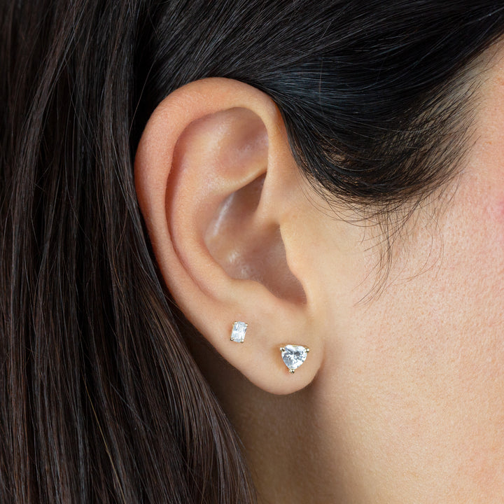  CZ Baguette Stone Stud Earring 14K - Adina Eden's Jewels