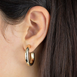  Thin Hollow Hoop Earring 14K - Adina Eden's Jewels