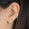  Tiny Lightning Chain Stud Earring - Adina Eden's Jewels