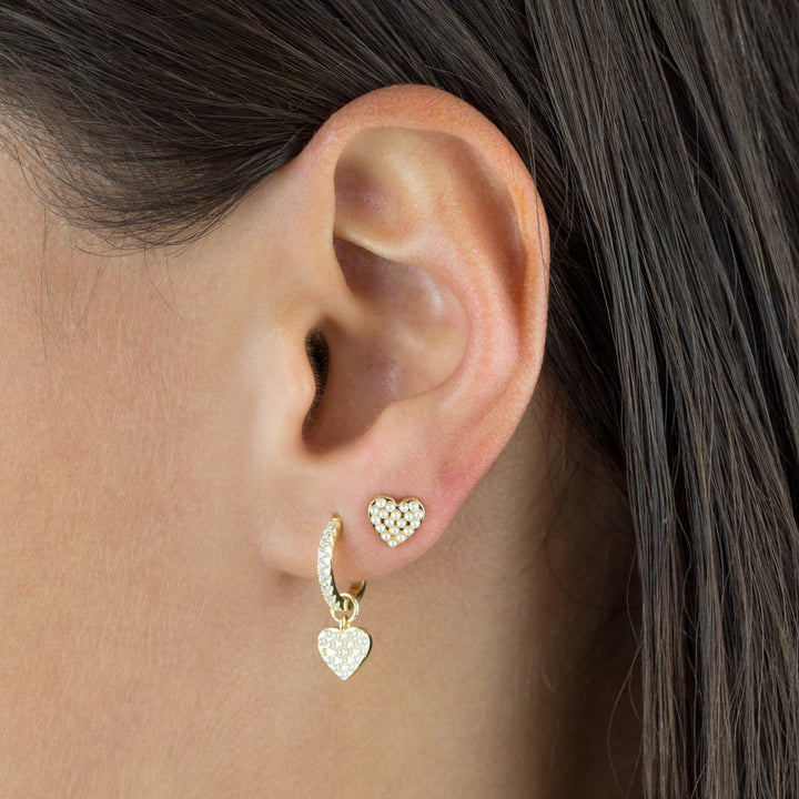  Mini Pearl Heart Stud Earring - Adina Eden's Jewels