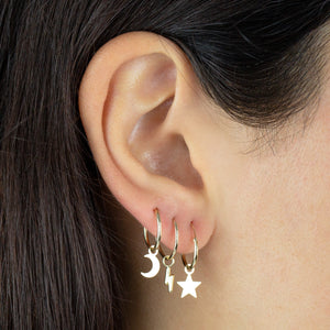  Solid Star Hoop Earring 14K - Adina Eden's Jewels