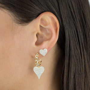  Pavé Large Heart Stud Earring - Adina Eden's Jewels