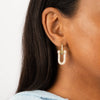  Pearl U Chain Huggie Earring - Adina Eden's Jewels