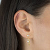  Mini Baguette X Bezel Chain Stud Earring - Adina Eden's Jewels