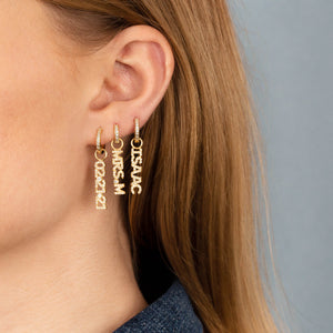  Pavé Mini Nameplate Charm - Adina Eden's Jewels