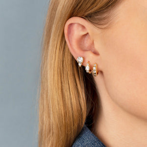  CZ Mini Multi Stone Huggie Earring - Adina Eden's Jewels