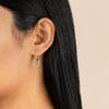  Diamond Pavé U Chain Huggie Earring 14K - Adina Eden's Jewels