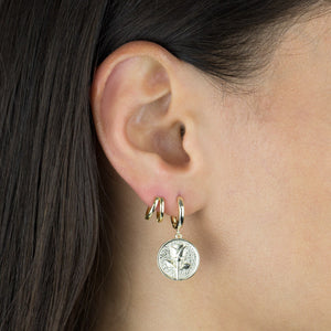  Rose Coin Huggie Earring - Adina Eden's Jewels