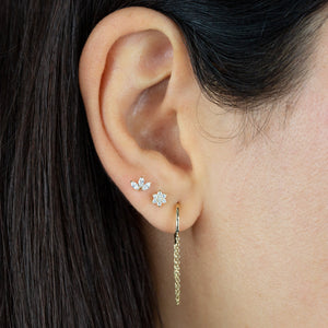  Solid Cartilage Chain Huggie Earring 14K - Adina Eden's Jewels