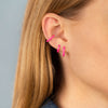  Enamel Colored Oval Huggie Earring - Adina Eden's Jewels