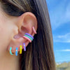  CZ Enamel Colored Huggie Earring - Adina Eden's Jewels