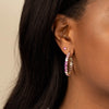  Colored Round Stone Hoop Earring - Adina Eden's Jewels