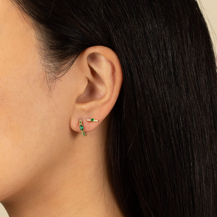  Colored Mini Bezel Bar Stud Earring - Adina Eden's Jewels